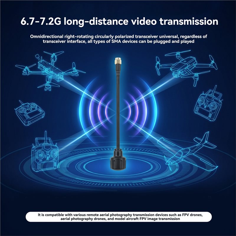 【新製品！A25P】6.7-7.2GHz SMAアンテナ 6 - Drone Racing Antenna のレビューと価格